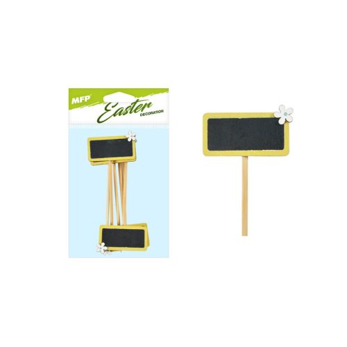 MFP Tábla Pálcán Fa 14 cm 6 Darab/Csomag Sárga