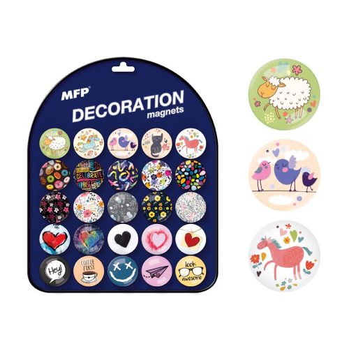 Dekorációs Mágneskorong 3,5 Cm Vegyes Minták Erős Mágnes