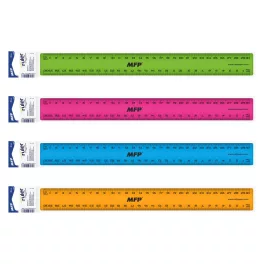 MFP Vonalzó 30 cm Műanyag Vegyes Színek