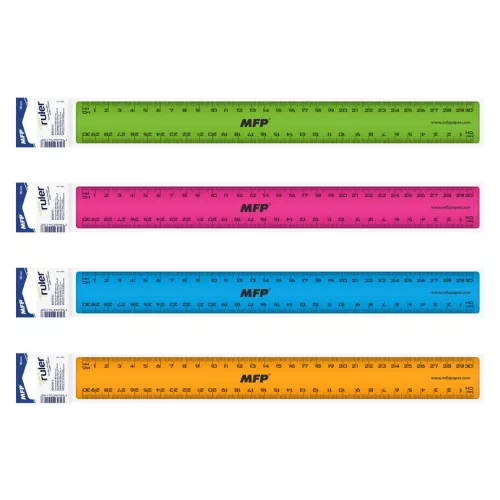MFP Vonalzó 30 cm Műanyag Vegyes Színek