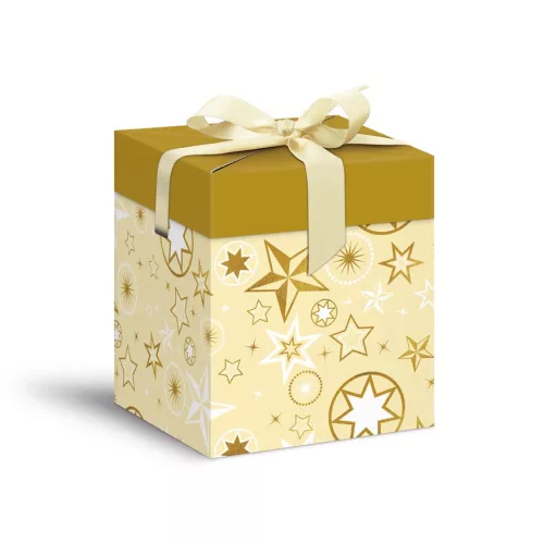MFP Díszdoboz Összehajtható 12x12x15 cm Arany Csillagok