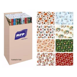   Díszcsomagoló Papír Tekercses 70 X 200 Cm Karácsonyi Mintás Vegyes Minta 2 Ív/Tekercs