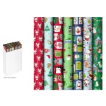 Díszcsomagoló Papír 200 x 70 Cm Tekercs Karácsonyi Vegyes Minták 7 Motívum Keveréke