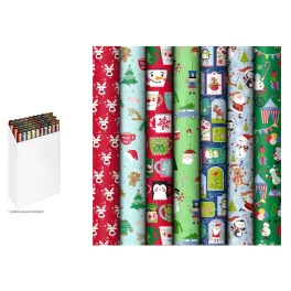   Díszcsomagoló Papír 200 x 70 Cm Tekercs Karácsonyi Vegyes Minták 7 Motívum Keveréke