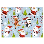 Díszcsomagoló Papír 200 x 70 Cm Tekercs Karácsonyi Vegyes Minták 7 Motívum Keveréke