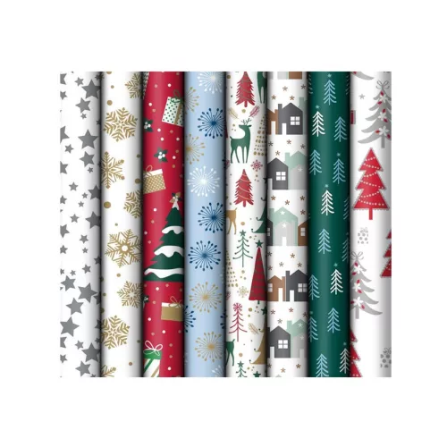 Díszcsomagoló Papír Tekercses 200x70 cm Vegyes Minták 11