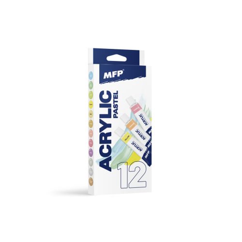 Akrilfesték Készlet 12x12 ml 10 Pasztell 2 Metál Szín