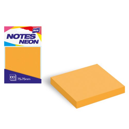 Jegyzettömb Öntapadós 75x75 mm 100 Lap Neon Narancs