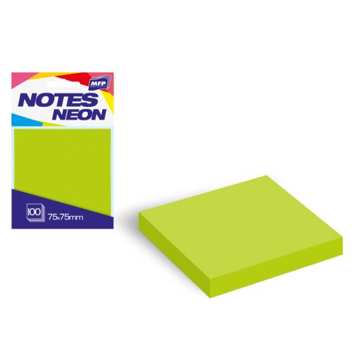 Jegyzettömb Öntapadós 75x75 mm 100 Lap Neon Zöld