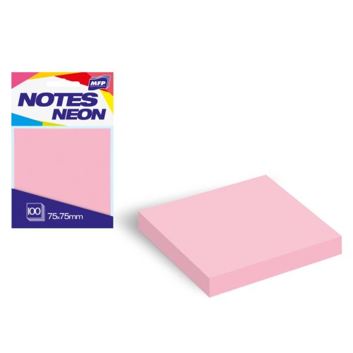 Jegyzettömb Öntapadós 75x75 mm 100 Lap Neon Rózsaszín