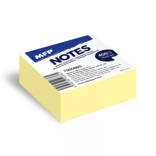   MFP Jegyzettömb Öntapadós 75x75 mm 400 Lap Pasztell Sárga
