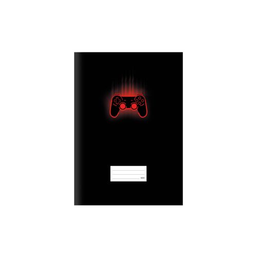 Lux Füzet Iskolai A/4 60 Lapos Vonalas Gamepad Fekete