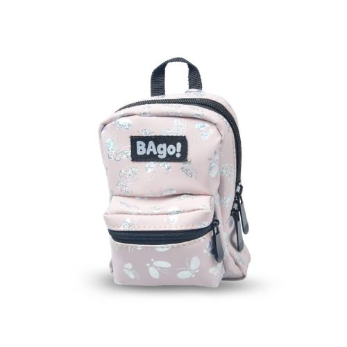 Bago! Mini Hátizsák Pillangó Mintás Pasztell Rózsaszín Vízlepergető