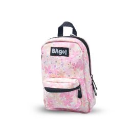   Bago! Mini Hátizsák Virágmintás Cipzáras 2 Zsebes Felső Fogantyúval