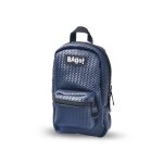 Bago! Mini Hátizsák Sötétkék Fonott Hatású Fényes Felület Két Cipzáras Rekesz