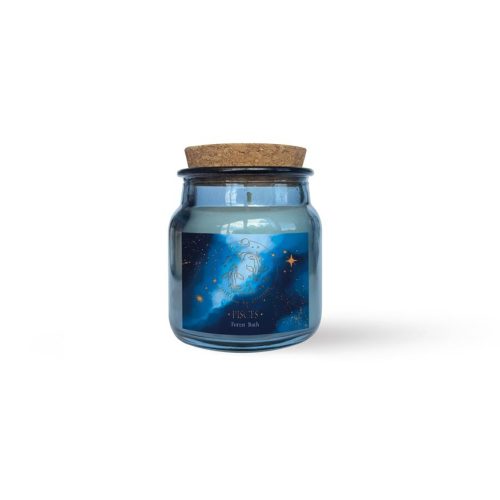 Gifty Horoszkóp Illatgyertya Halak 1 Db Mélykék Üvegtégely Parafa Tetővel Erdőfürdő Illat