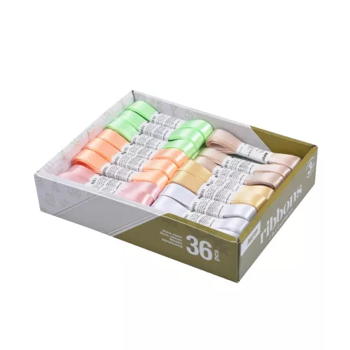MFP Szaténszalag 1,2 cm x 3 m Pasztell Vegyes Színek