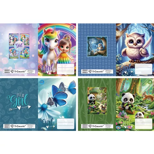 T-Creativ Füzetborító Betétes A/5 Girls