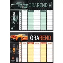 T-Creativ Órarend Nagy Sportcars 16,5X23,5 cm