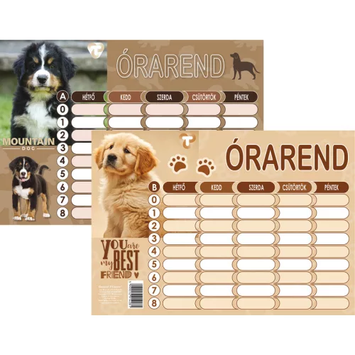 T-Creativ Órarend Nagy 16,5x23,5 cm Dogs