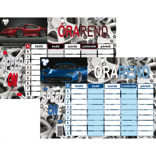 T-Creativ Órarend Nagy 16,5x23,5 cm Sportcars