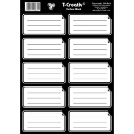T-Creativ Füzetcímke Keretes 10 Darab/Ív Carbon Black