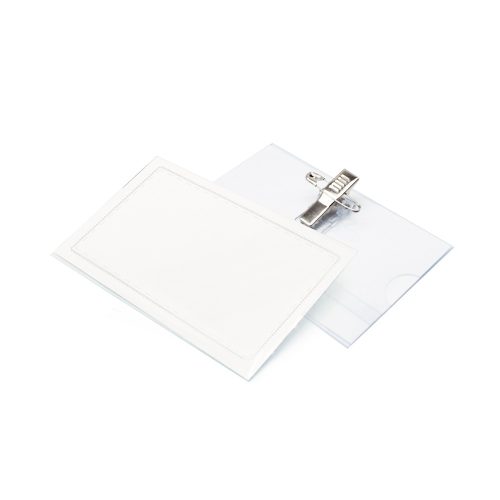 Bluering Névkitűző 90x56 mm Biztosító Tűvel és Csiptetővel 50 darab/doboz
