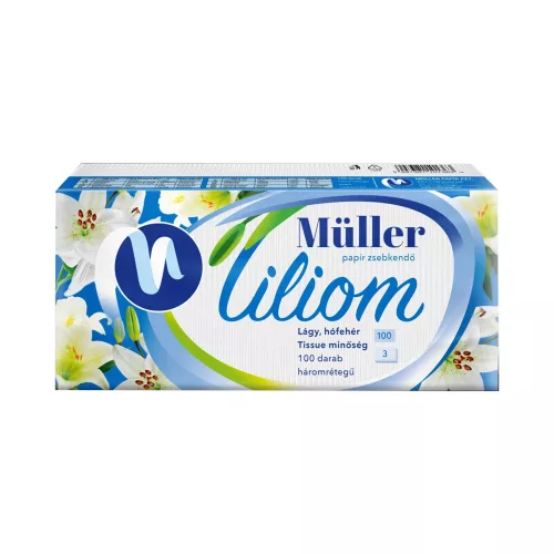 Liliom Papírzsebkendő Illatmentes 3 Rétegű 100 Darab/Csomag