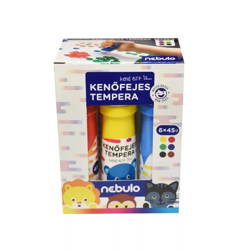 Nebulo Tempera Készlet Kenőfejes 45 m/Tubus 6 Szín/Csomag