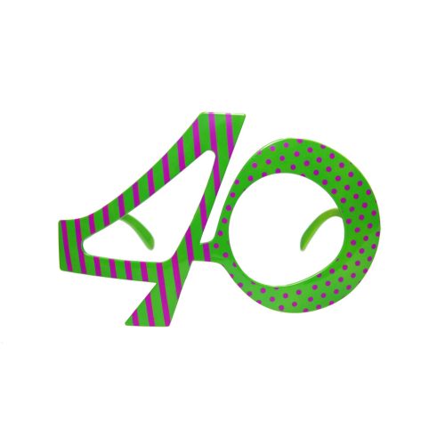 Party Szemüveg 40-es Számmal Zöld