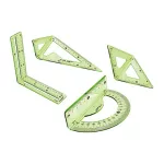 Y-Plus+ Vonalzó Készlet 15 cm 3D Hajtgatható 4 Darab/Készlet Vegyes Színekben