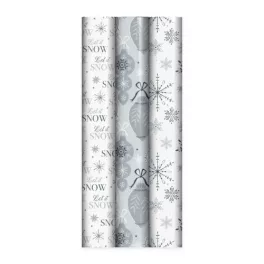   Tekercses Díszcsomagoló Papír 70x200 Cm Karácsonyi Metál Vegyes Minták Kiváló Minőségű