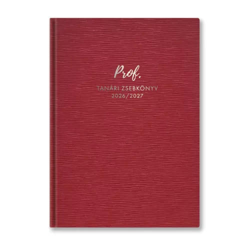 Toptimer Tanári Zsebkönyv A/5 2026-2027 Műbőr Vörös