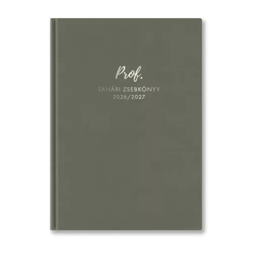 Toptimer Tanári Zsebkönyv A/5 2026-2027 Műbőr Szürke