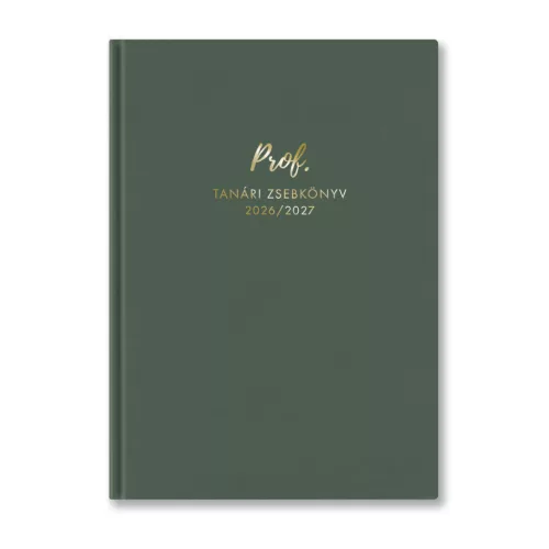 Toptimer Tanári Zsebkönyv A/5 2026-2027 Műbőr Sötét Oliva