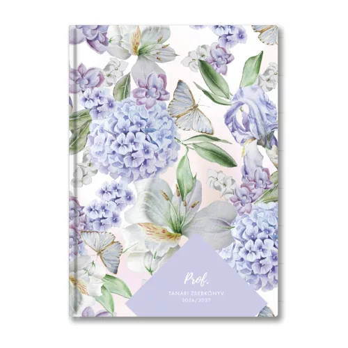 Toptimer Tanári Zsebkönyv A/5 2026-2027 Műbőr Hortenzia