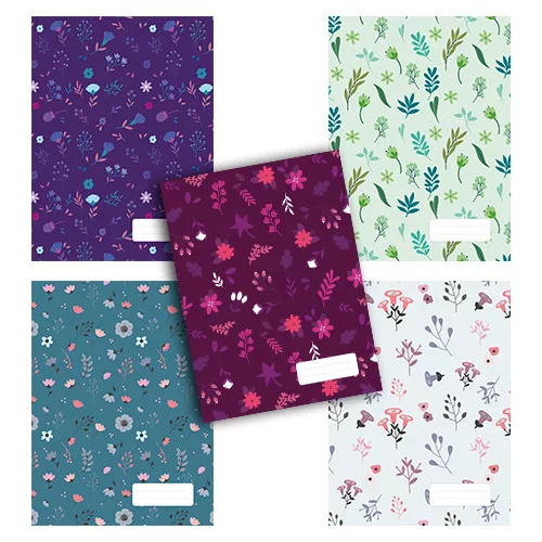 PD School Füzet Tűzött A/4 27-40 Négyzetrácsos Fancy Florals Vegyes Mintákban