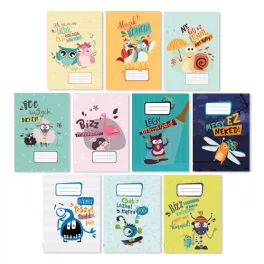   PD School Füzet Tűzött A/5 16-32 2. Osztályos Monsters Vegyes Mintákban