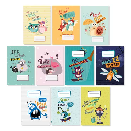 PD School Füzet Tűzött A/5 16-32 2. Osztályos Monsters Vegyes Mintákban