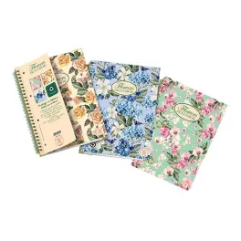   Pigna Spirálfüzet A/5 60 Lapos Vonalas Nature Flowers Vegyes Minta