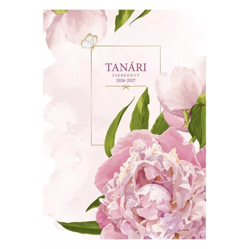 Toptimer Tanári Zsebkönyv A/5 2026-2027 Bazsarózsa