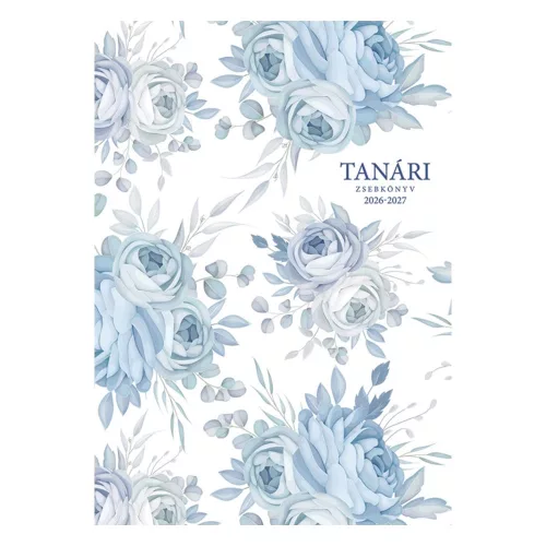 Toptimer Tanári Zsebkönyv A/5 2026-2027 Kék Virág