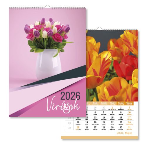 PD Falinaptár 30x42 cm Virágok 2026