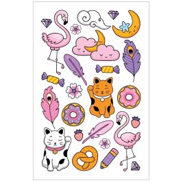 Tetováló Matrica Lemosható 13x8,5 Cicák