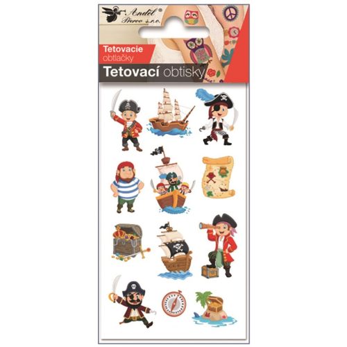 Tetováló Matrica Lemosható 10,5x6 cm Kalózok
