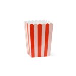 Popcornos Vödör 11x11x15,5 cm 6 Darab/Csomag Piros-Fehér