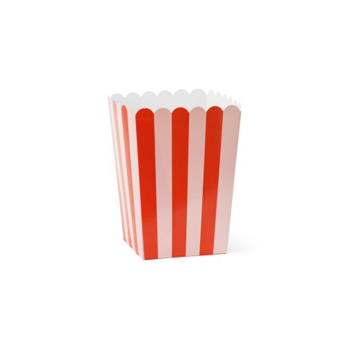 Popcornos Vödör 11x11x15,5 cm 6 Darab/Csomag Piros-Fehér