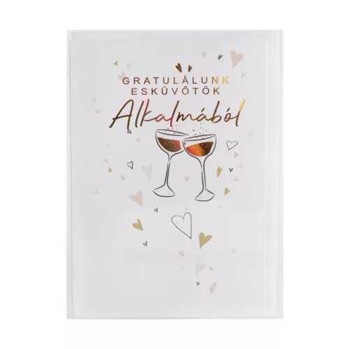Esküvői Képeslap Magyar Felirattal 13x19 cm