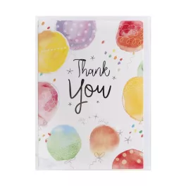 Köszönet Képeslap Színes Lufik Angol Felirattal 13x19 cm