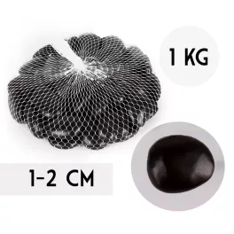   Dekorációs Kavics Fekete Magas Fényű 2 cm Átmérő 1 Kg/Csomag